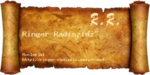 Ringer Radiszló névjegykártya